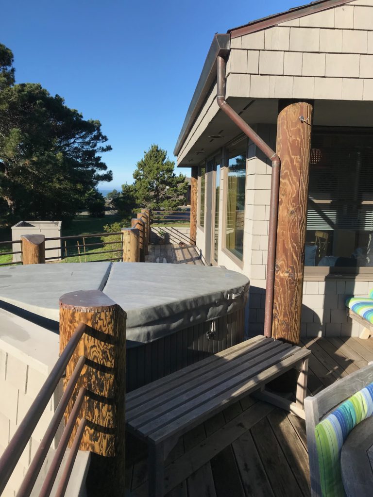 View from Deck to hot tub